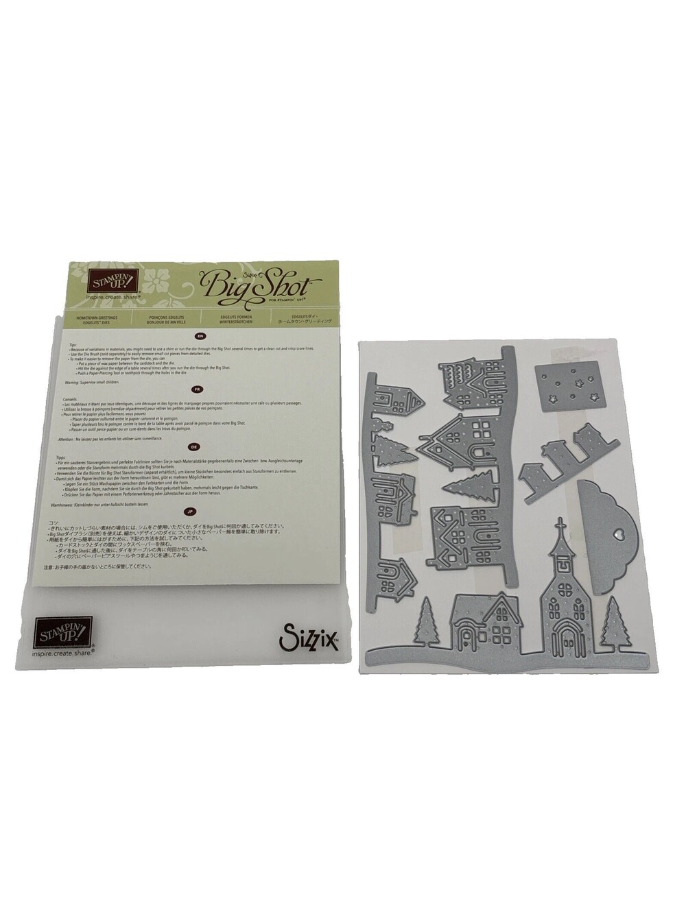 Stampin Up Hometown Greetings Christmas Village Edgelits Dies Retired Holiday